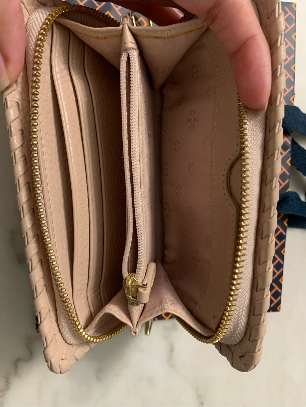 Tory Burch Blush Pink Pebbled Leather Wristlet - Picture 3 of 8